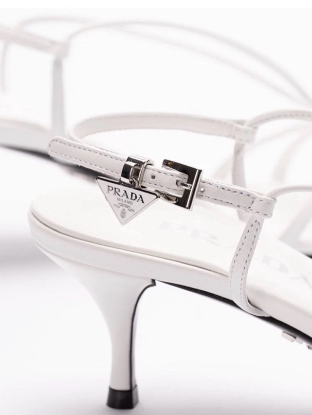 Prada Capretto Strappy Heeled Sandal - Picture 5 of 6